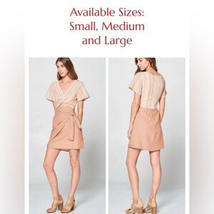 NWT-Boho Stripe Twist Bust Line Side Tie Warp Midi Dress